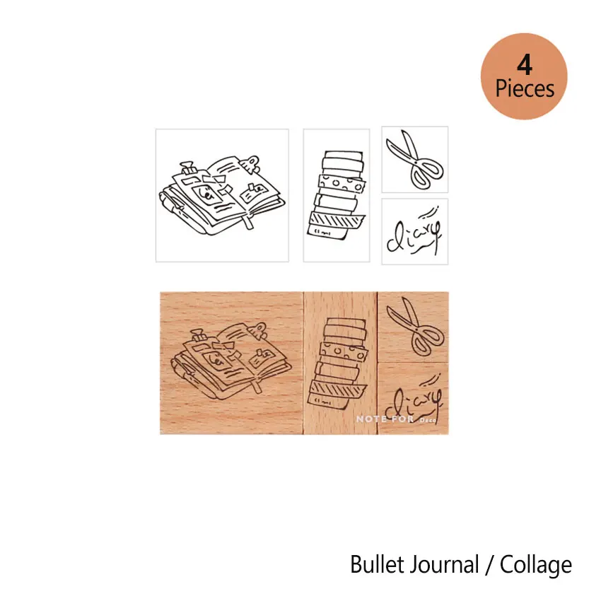 Collage Новое поступление молочные базовые серии деревянные штампы для Bullet Journal ручной работы настроения сладкий резиновый штамп A012 - Цвет: Collage