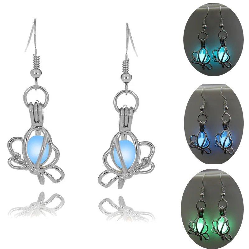 Серьги в виде большой бабочки на Хэллоуин светящиеся серьги клетки подвески с