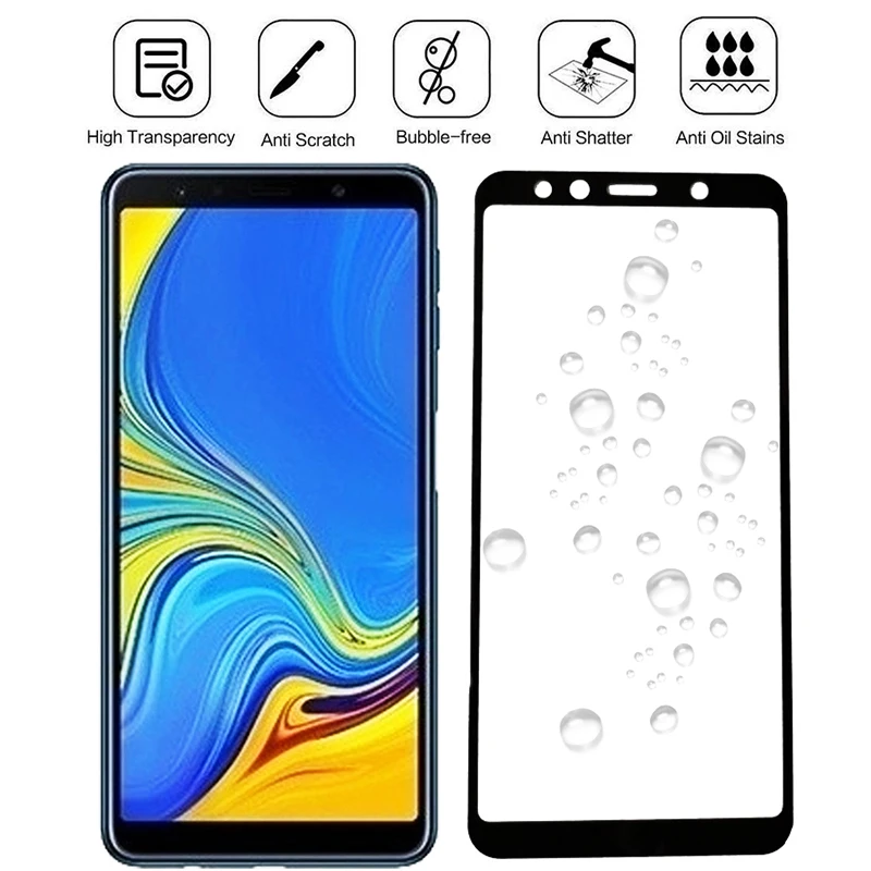 Для Samsung Galaxy J4 J6 Plus полное покрытие закаленное стекло Защита для экрана 2018