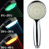 3 colors desplay led light hand held bath room shower head with temperature sensor