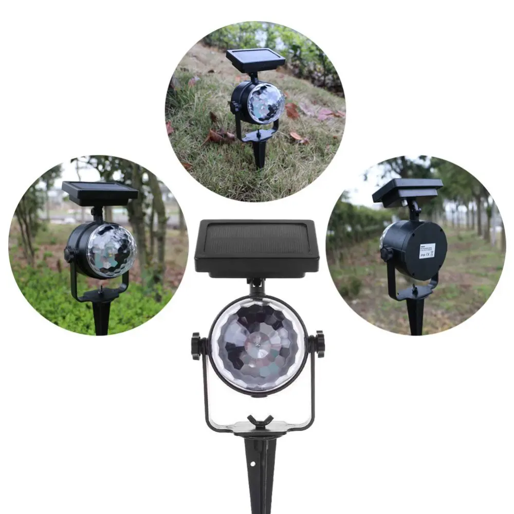 Светодиодный RGB открытый солнечный светильник поворотный этап лампы фея