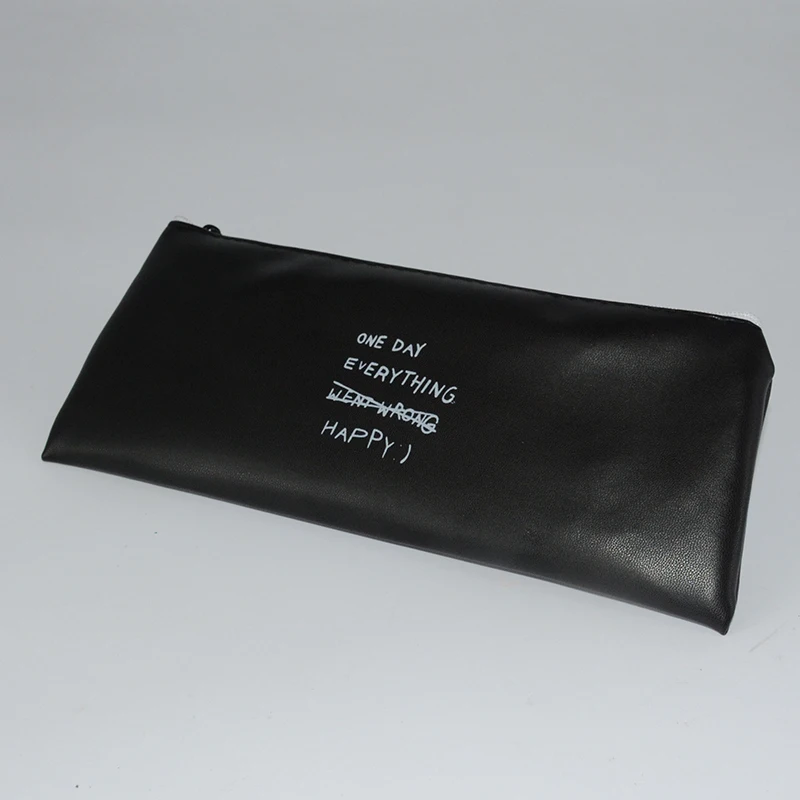 Black letter A Чехол для карандашей школьные принадлежности Escolar Trousse Scolaire Stylo Kalemlik Kalem Kutusu Твердый Чехол-карандаш кожаный - Цвет: Black letter A