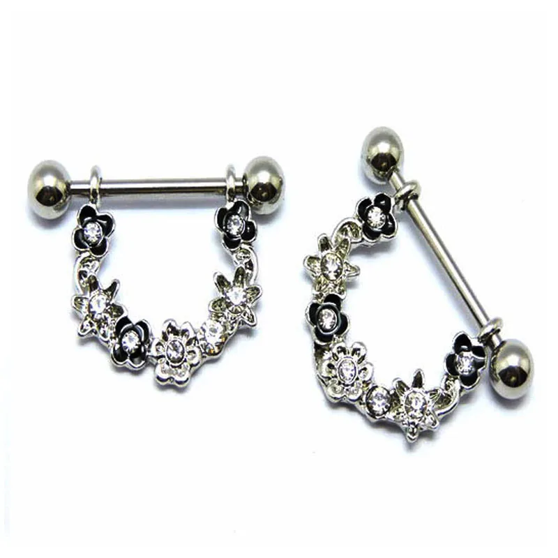 2 шт. женские бриллиантовые Пирсинг 14G 316L|nipple piercing|piercing nipplenipple piercing shield |