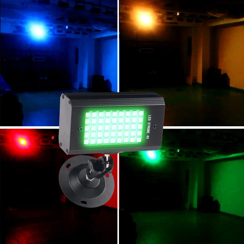 45 led RGB Стробоскоп USB 5v для дискотеки, домашний, вечерние, цветной светильник, музыкальный стробоскоп, светильник s