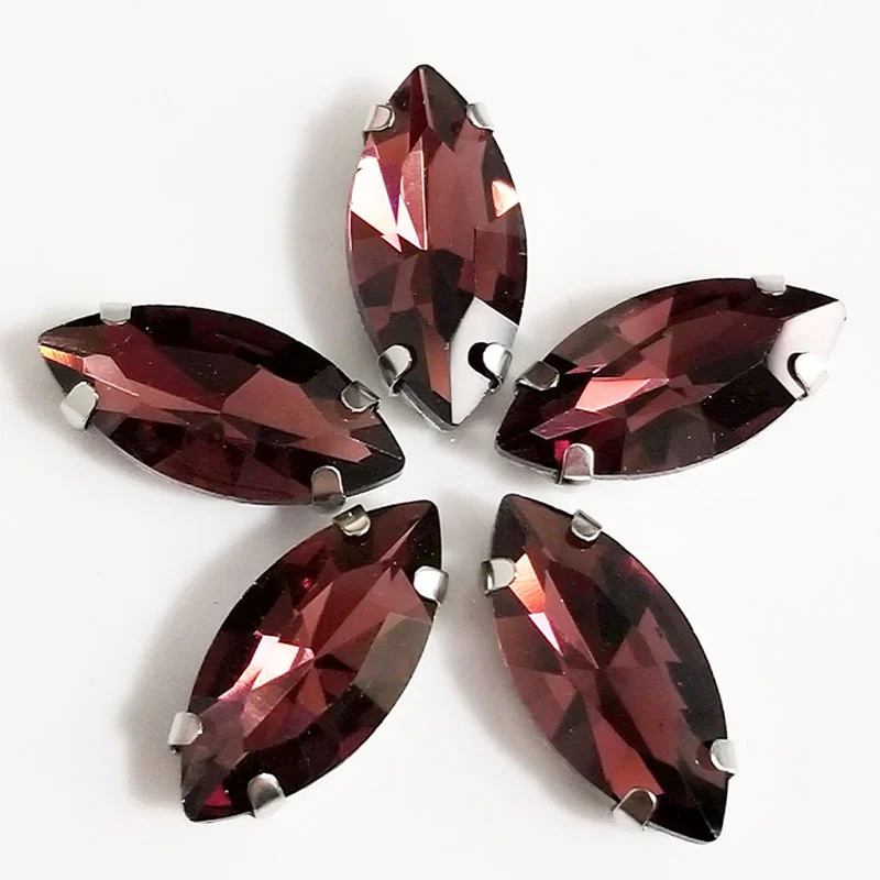 Wine Red TopStone пришить Стекло кристаллы Наветт Необычные Камень с металлическим коготь Установка 5x10mm~ 13x48 мм лошадиный глаз швейная бусины - Цвет: Wine Red