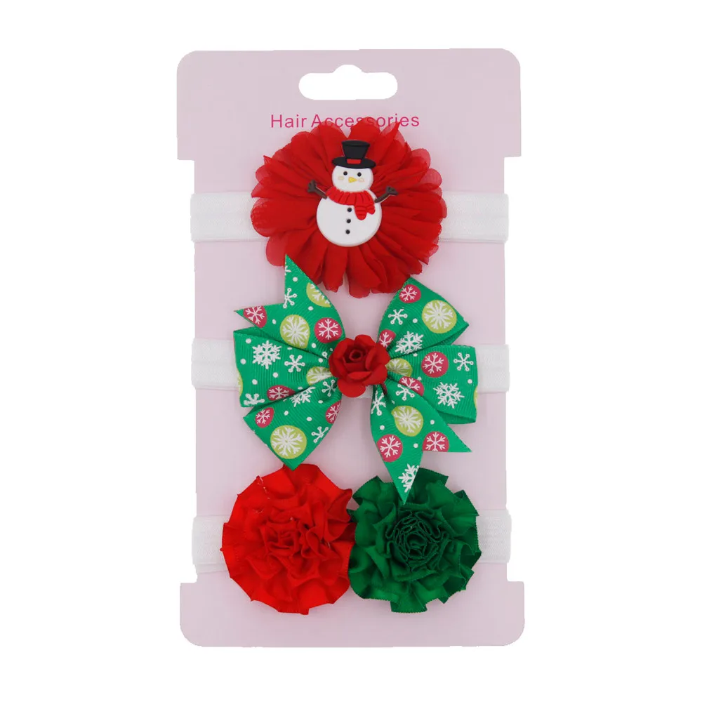 3 шт. аксессуары для маленьких девочек детская эластичная Рождественская повязка