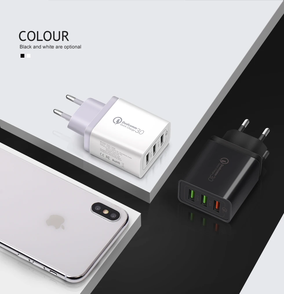 Универсальный 30 Вт USB быстрая зарядка для iPhone 7 8 ЕС США разъем мобильного телефона 3,0 быстрое зарядное устройство порт зарядки для Samsug s8 s9 huawei