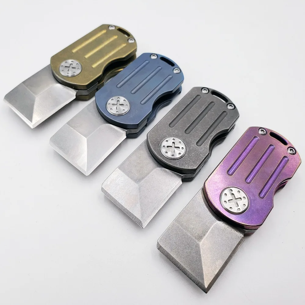 

JSSQ Mini Folding Knife S35VN Blade Titanium Handle Portable Pocket Knives Key pendant Outdoor Survival Hunting Camping EDC Tool