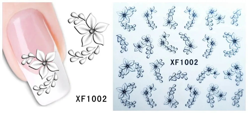 60 листов XF1001 XF1060 ногтей цветок воды транфер стикер Красота фольга для