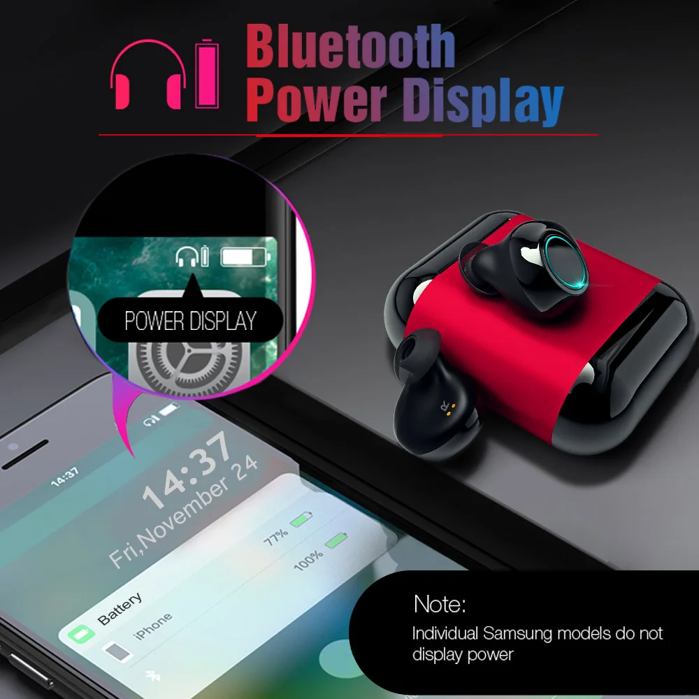 

TOMKAS Bluetooth Headphones TWS Earbuds Wireless Bluetooth Earphones Stereo Headset Bluetooth Earphone With Mic and Charging Box