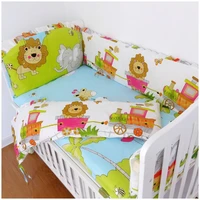 promotion 6pcs lion baby clothing baby cot crib bedding set toddler bed 4bumperssheetpillow cover