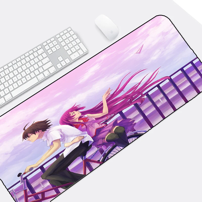 

Mairuige Monogatari Cute Girls Senjougahara Hitagi Anime Pattern Mousepad Support DIY Custom for Light Novel Fans Game Player