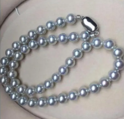

CHARMING 9-10 mm SOUTH GREY NATURAL PEARL NECKLACE 18"