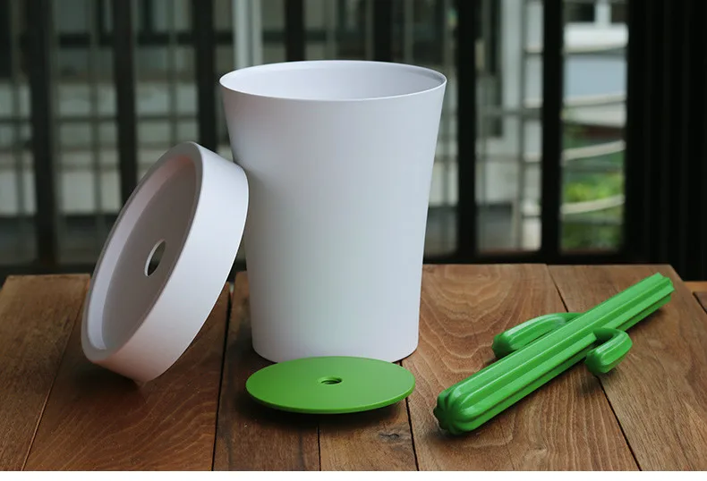 Cactus trash can creative fashion plastic compressible cute small paper basket home bedroom office trash bin mx6261042