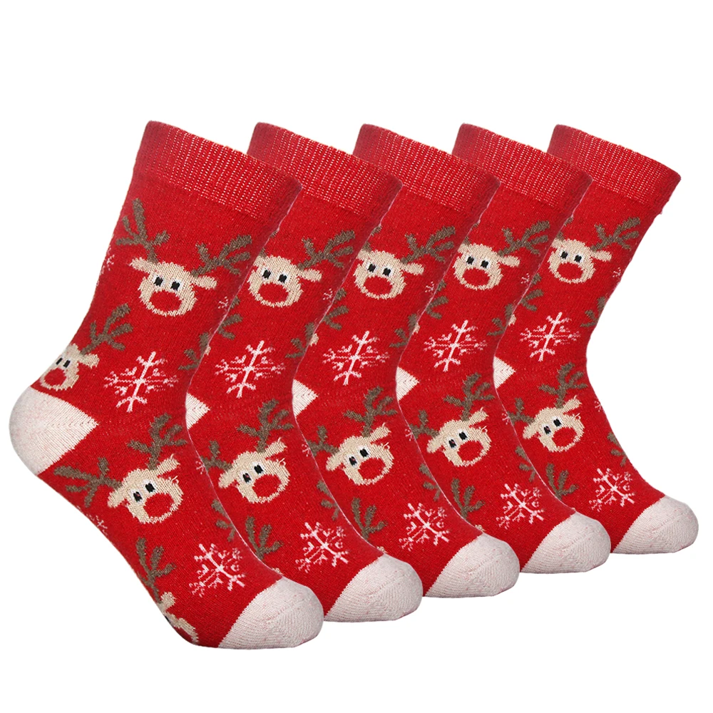 Женские носки из шерсти кролика на весну и зиму толстые теплые рождественские