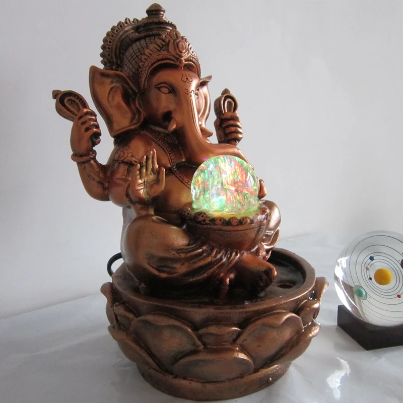 God Ganesha Lucky Rockery Фонтан Декоративный фэншуй Настольный орнамент комнатный влажность Новогоднее Рождественское украшение для дома