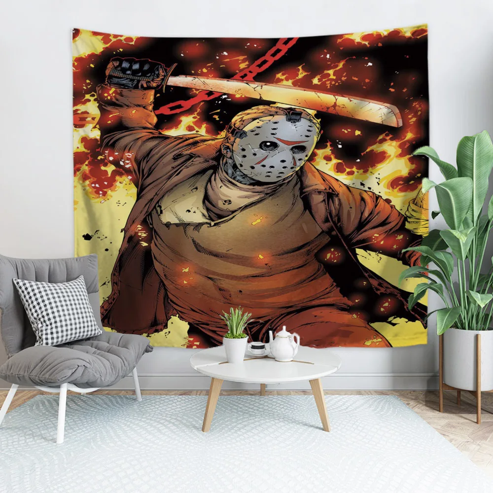 Индийский гобелен с ужасным принтом настенный подвесной клоуна полиэстеровое