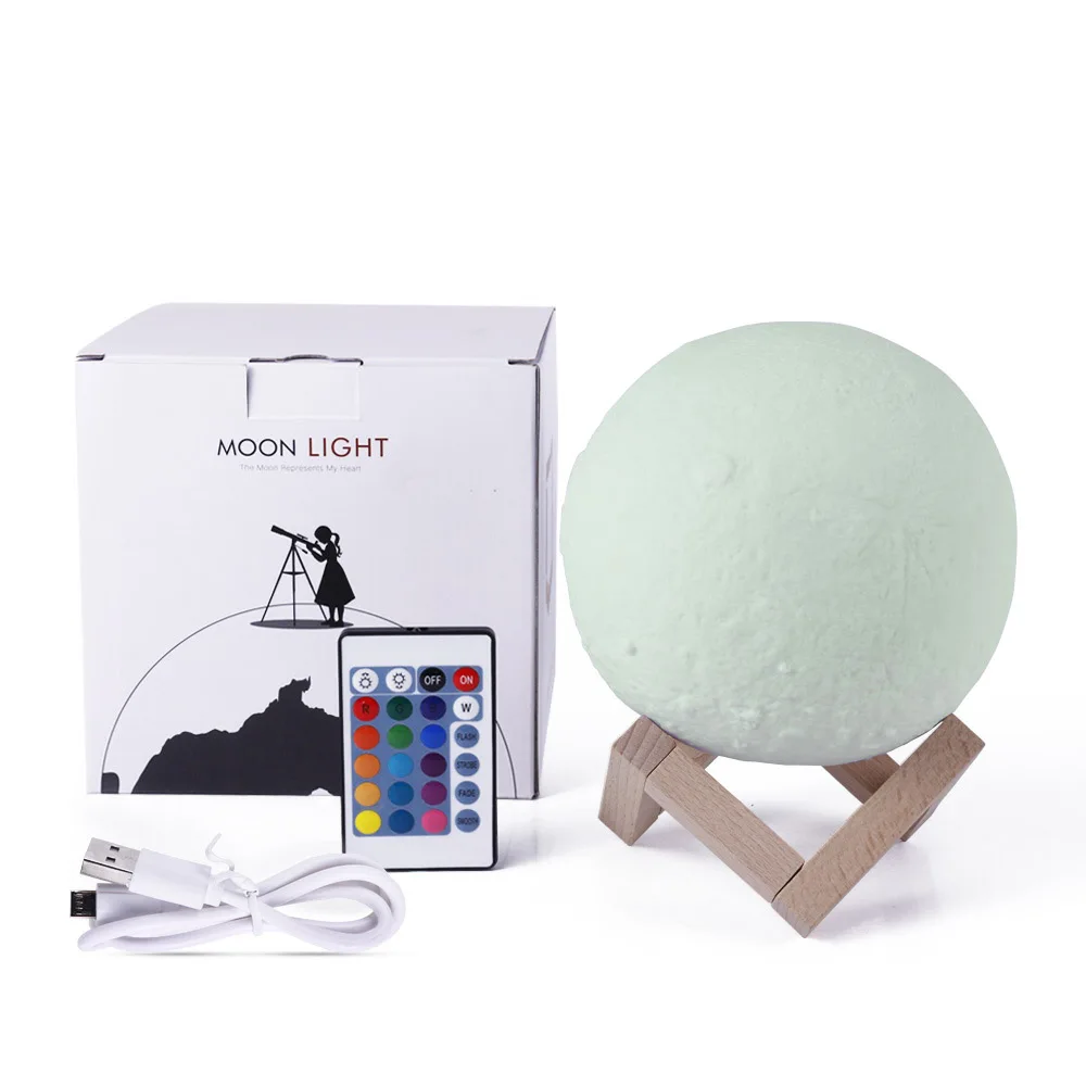 Lemonbest 1/2/3 шт Романтический 3D печать RGB светодиодный задний фон луна ночь огни 16