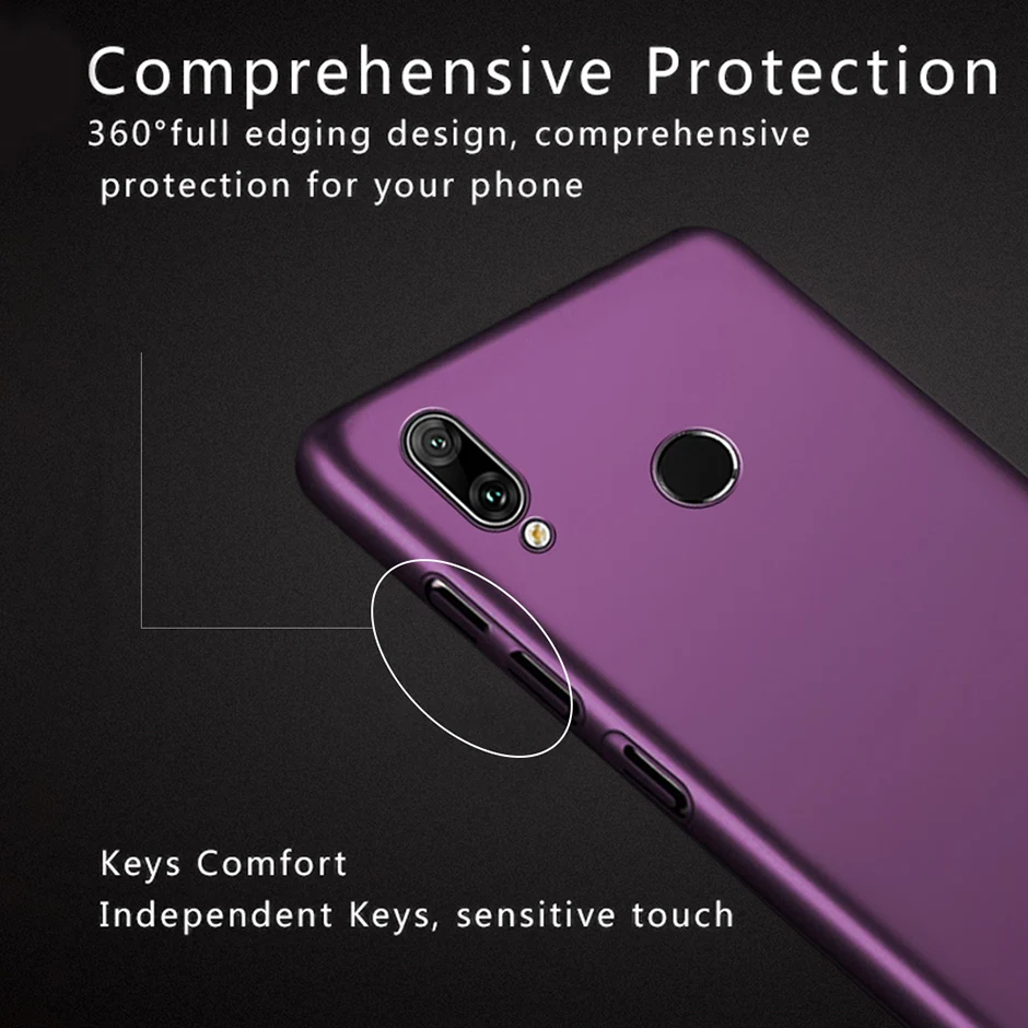Luxury Frosted Hard PC Phone Case For Huawei Y7 2019 Plastic Full Protective Back Cover Prime Y 7 | Мобильные телефоны и