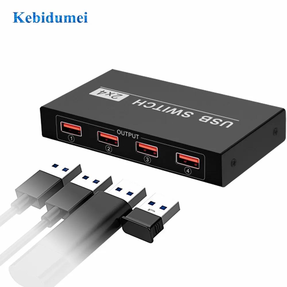 Коммутатор kebidumei USB 2 0 устройства для обмена данными клавиатуры мыши принтера