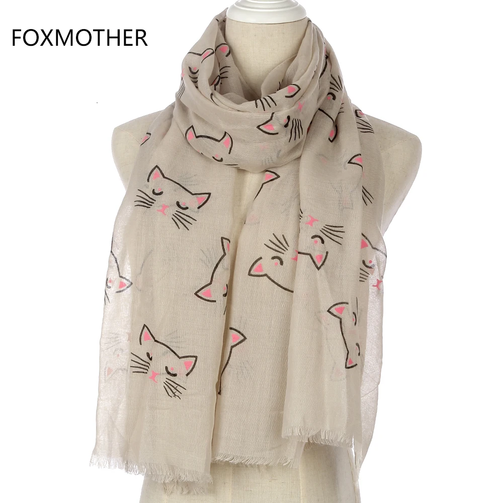 FOXMOTHER новая милая модная женская обувь цвета: черный серый бежевый кошка печать