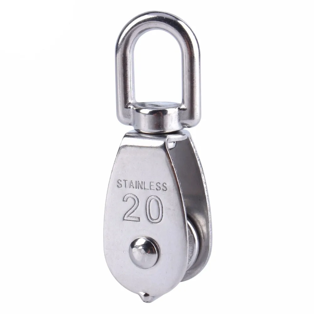 

Steel Wire Pulley Stainless Steel M20 Heavy Duty Steel Single Wheel Swivel Lifting Rope Pulley Block For Wire Rope Dropshipping