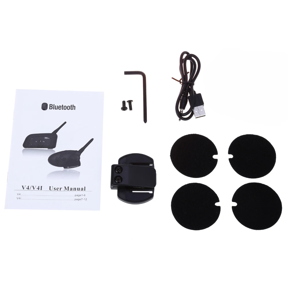 vnetphone V4 - 1200 Full-duplex Bluetooth Motorcycle Helmet Interphone Intercom for 4 Riders max 1200M talking distance | Автомобили и