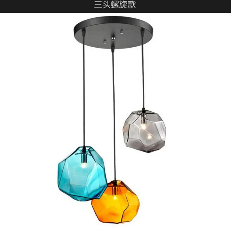 Скандинавские новые подвесные светильники с тремя камнями креативные для