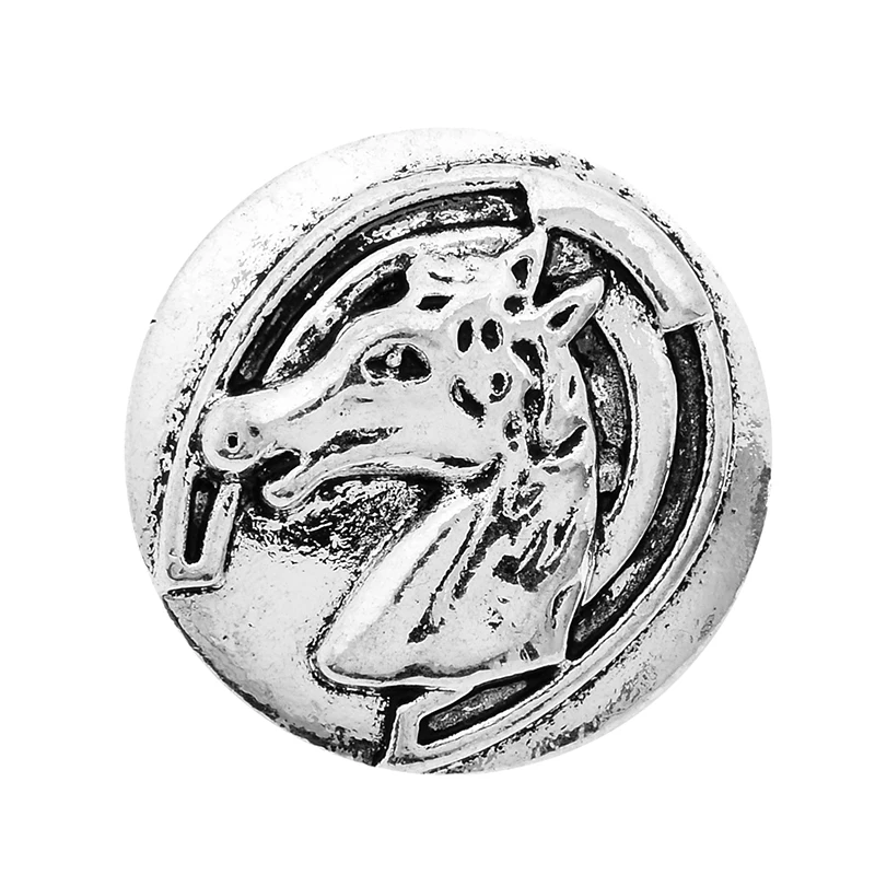 Модная красота простая лошадь 18 мм кнопки оснастки подходят Кнопки для браслета