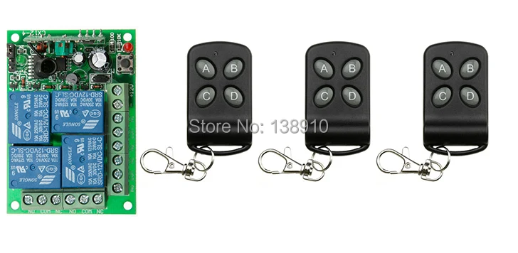 DC12V 4CH 10A беспроводной переключатель системы дистанционного управления teleswitch 3X