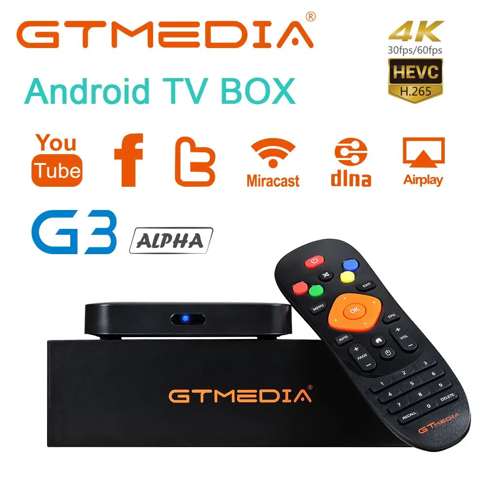 GTMEDIA G3 Android 7,1 Smart Tv Box медиаплеер Amlogic S905W 2 GBRAM+ 16 GBROM пульт дистанционного управления 4 K HD H.265WIFI 2,4G телеприставки
