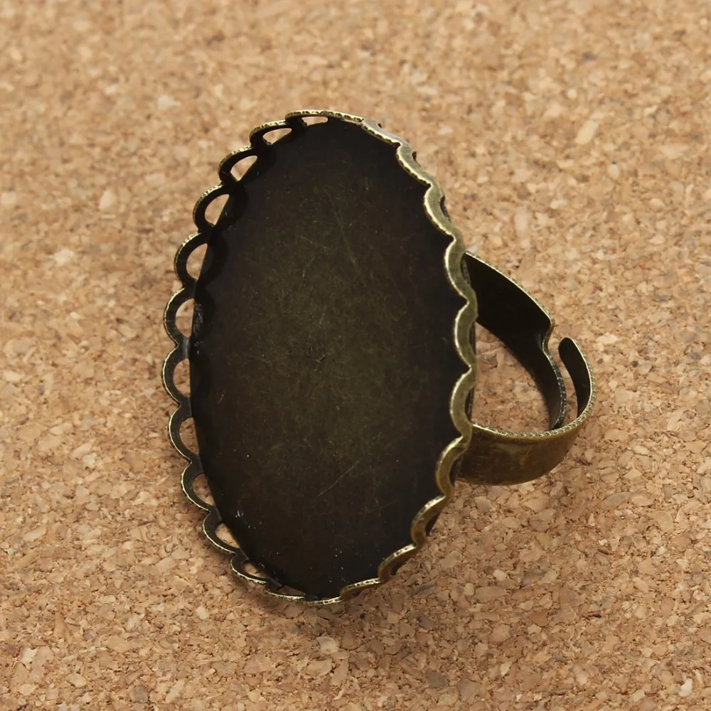 10pcs Fit Round 30mm Cameo Glass Cabochons Base Antique Bronze Copper Rings Settings Tray Bezel Blank For DIY Jewelry Findings | Украшения