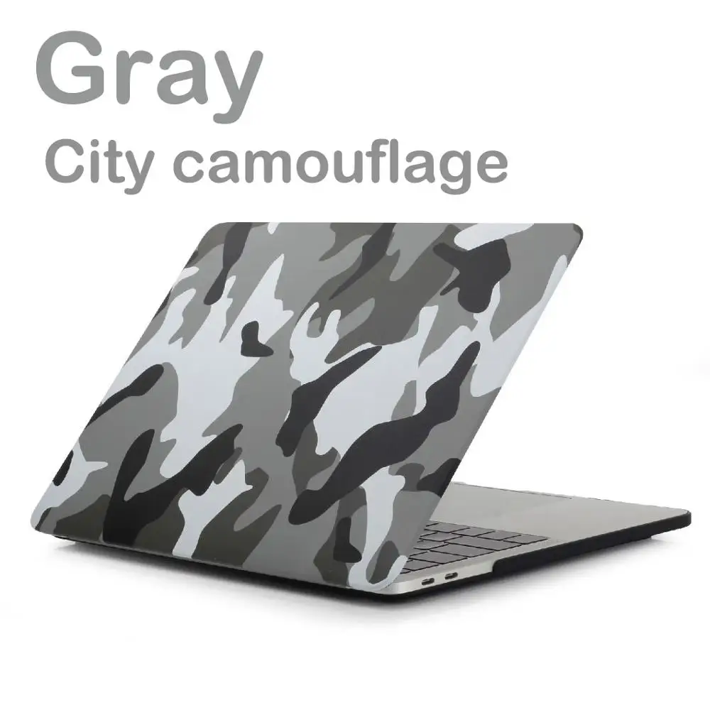 Повседневный камуфляжный чехол для ноутбука MacBook Pro retina Air 11 12 13 15, для Mac Air 13 A1466, чехол pro A1707 A1708 - Цвет: Gray-MiCai
