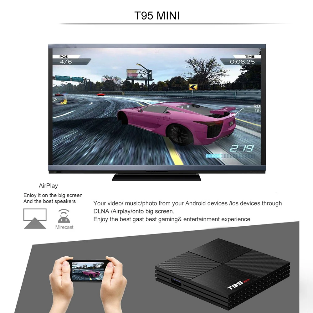 10 шт. Android 9,0 tv Box T95 Mini Allwinner H6 четырехъядерный 2 ГБ DDR3 16 Гб 2,4 г WiFi USB3.0 поддержка 4 K H.265 UHD Смарт медиаплеер