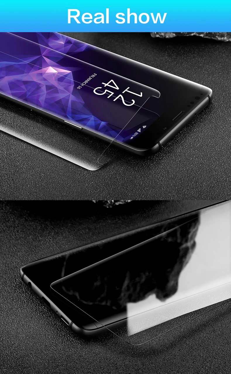 Защита для экрана из ультрафиолета из закаленного стекла для samsung Note 8 9 Galaxy S6 s7 edge S8 S9 plus, прозрачный защитный чехол для экрана