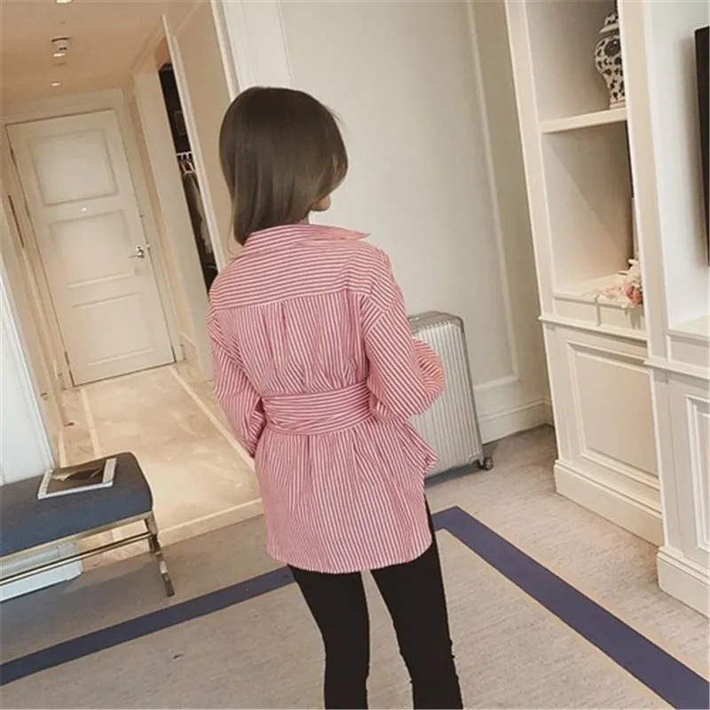 Женская блузка больших размеров в Корейском стиле с v образным вырезом и поясом| |