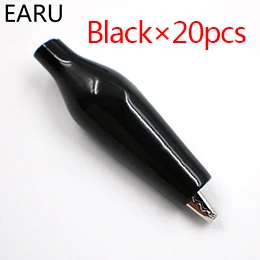 Black 20pcs 20pcs28MM металлический зажим аллигатора G98 крокодил Электрический зажим испытательный зонд метр Черный Красный с пластиковым ботинок авто Батарея - Цвет: Black 20pcs