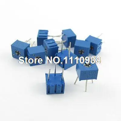 

10 Pcs 3362P 103 Through Hole DIP Mounting Trimmer Pot Potentiometers 10K Ohm