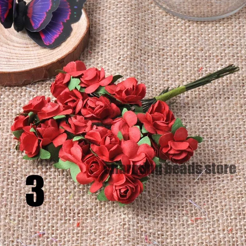 

Искусственные бумажные розы, 24 шт., 15 мм