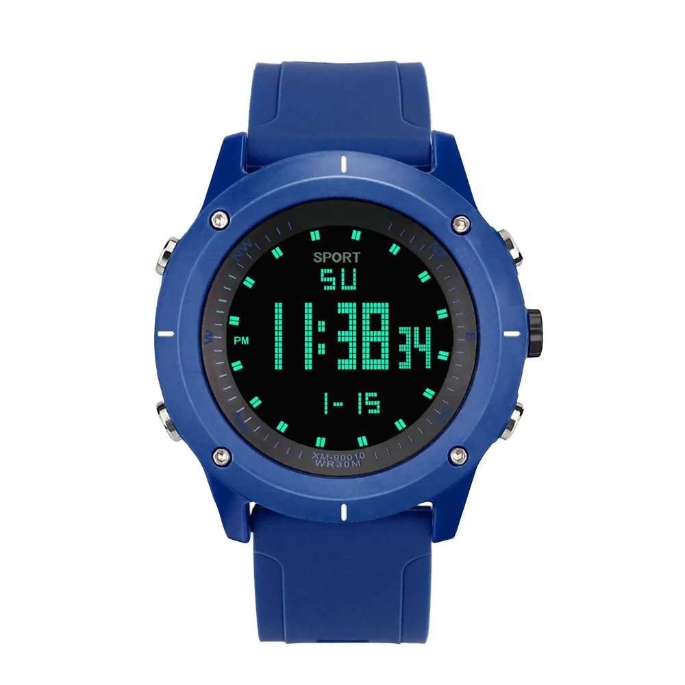 Reloj силиконовый ремень модные брендовые Мужские Цифровые часы светящиеся простые водонепроницаемые электронные часы relojes hombre F4
