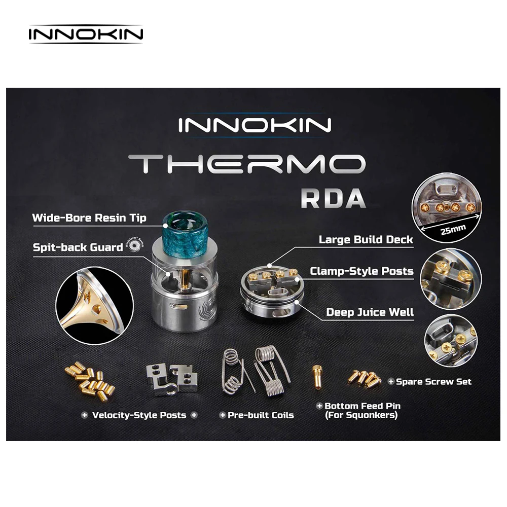 Оригинальный Innokin термо RDA 25 мм 27 диаметр с большой конструкцией палубы и 2 5 пост