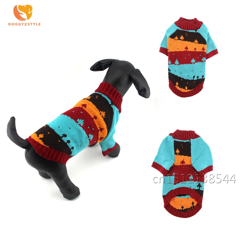 Зимняя одежда для собак полосатая Рождественская елка популярного цвета свитер