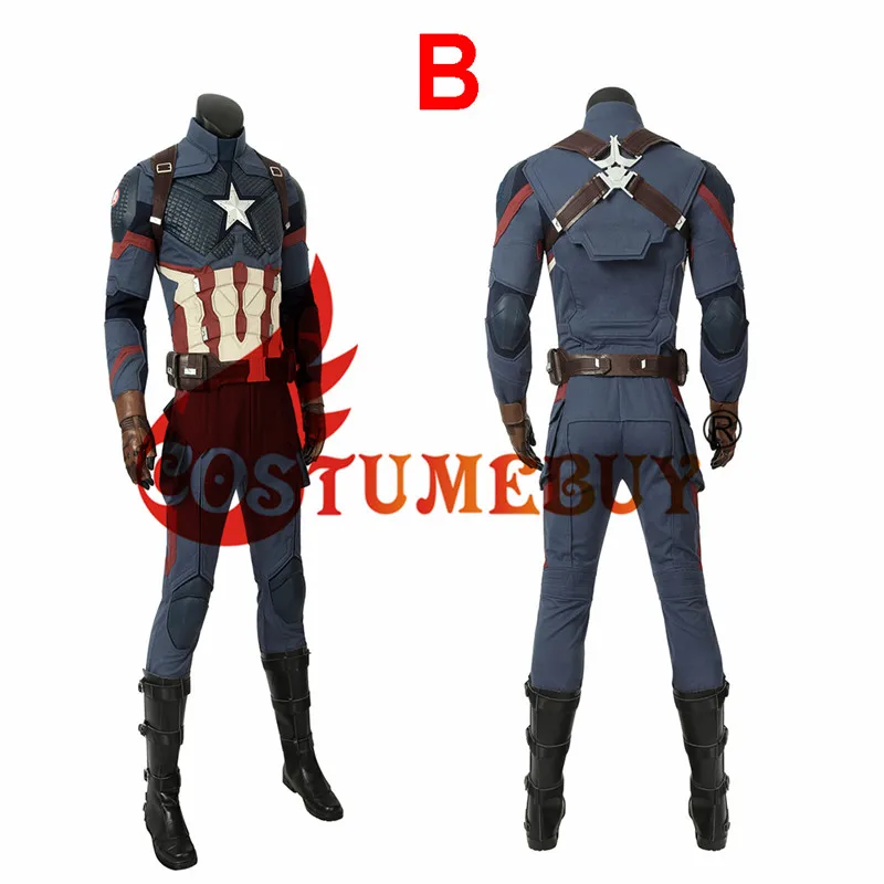 Costumebuy Мстители завершающей Капитан Америка Косплэй костюм наряд жилет Стива Роджерса супергероя, костюм с жилетом L920