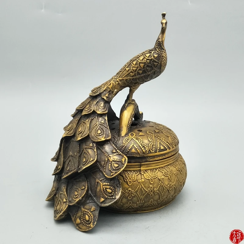

Редкая династия Мин (xuande) медный Павлин Фотофон, бесплатная доставка