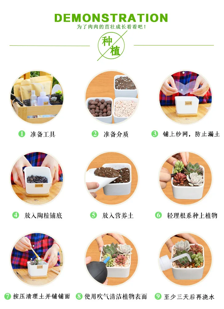 

300pcs Colorful 7*8cm Bonsai Planters Plastic Table Mini Succulents Plant Pots Gardening Vase Square Flower Pot