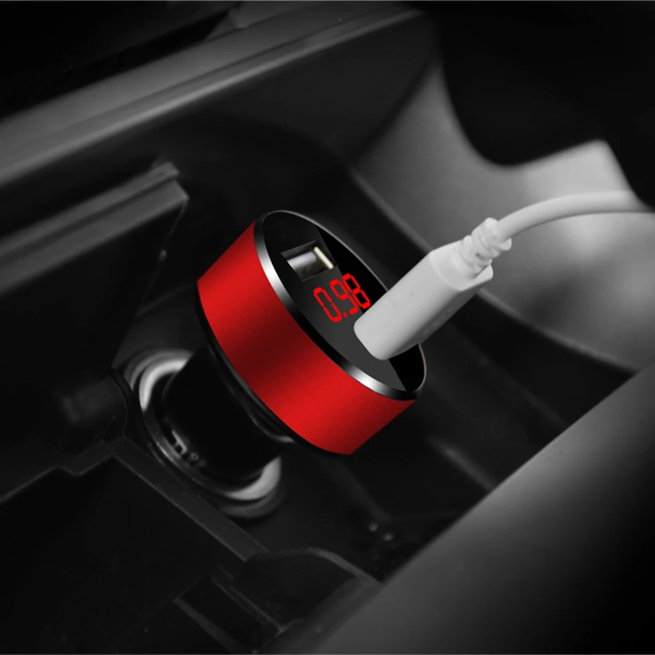 Универсальное двойное автомобильное зарядное устройство USB QC3.0 3.1A Al цифровой