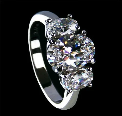Boho золото Кольца для девочки три Камни 2.41 Ct Алмаз женский Обручение кольцо au750 ювелирные изделия навсегда любовь Promise Ring