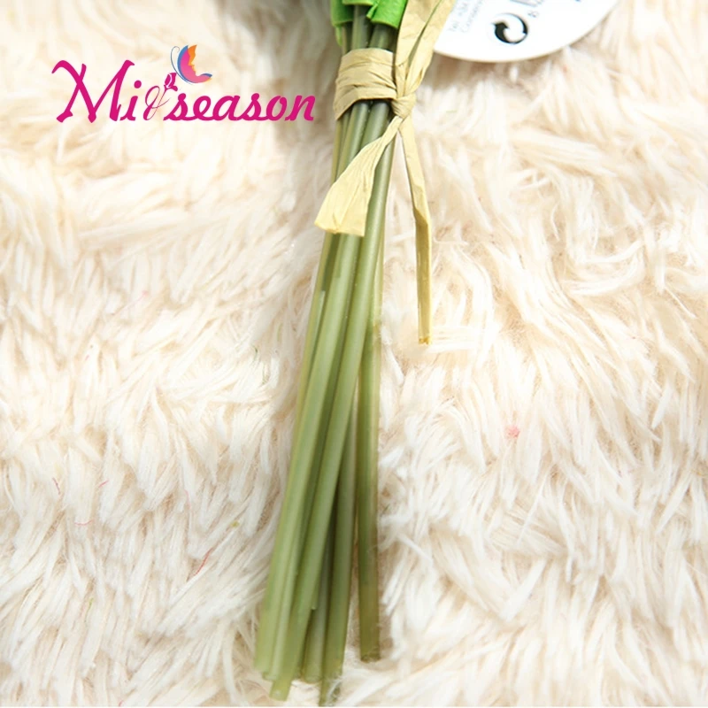 

Miiseason 10pcs/lot Mini Tulip Flower Pu Real Touch Wedding Flowers Bouquet Artificial silk Flowers for Shot Home Decoration