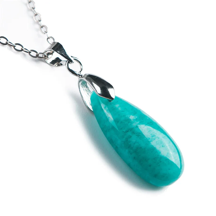 Амазонит натуральный Мозамбик камень Женщина Подвеска 22.5x11.5x5.5 мм AAA|natural amazonite|stone