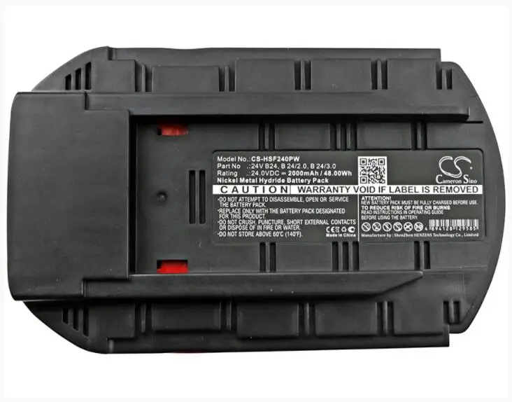 Batería de 2000mAh para HILTI SFL 24 TE 2-A UH 240-A WSC 55-A24 6,5 WSR 650-A WSW 24V B24 B 24/2.0 B 24/3.0